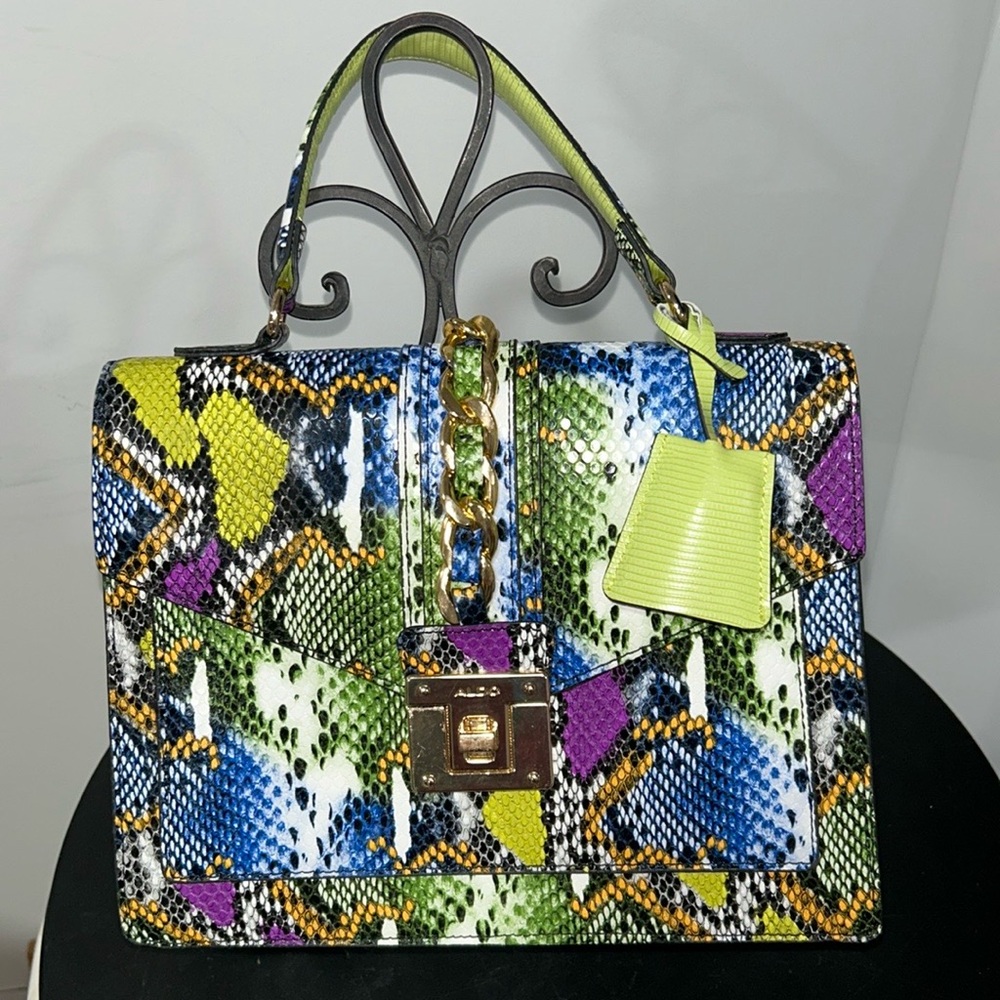 Aldo Multicolor Faux Snakeskin Pattern Crossbody
